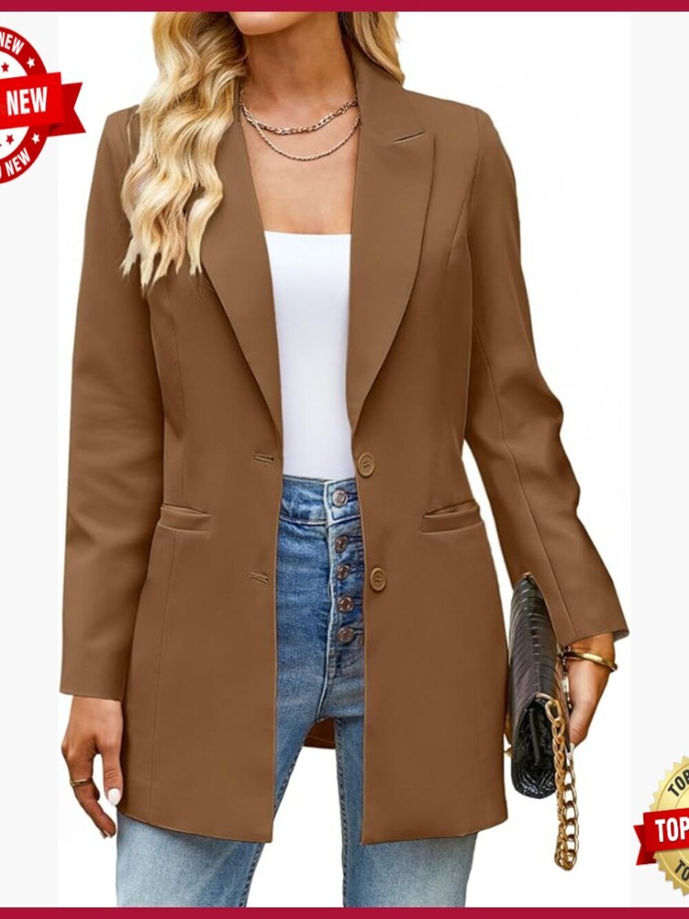 Professional Long Blazer Jacket for Women Business Casual Office Work